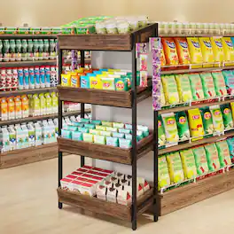 Tribesigns - Storage Shelf with Engineered Wood Construction, Metal Frame and Storage Shelves for Kitchen - Brown