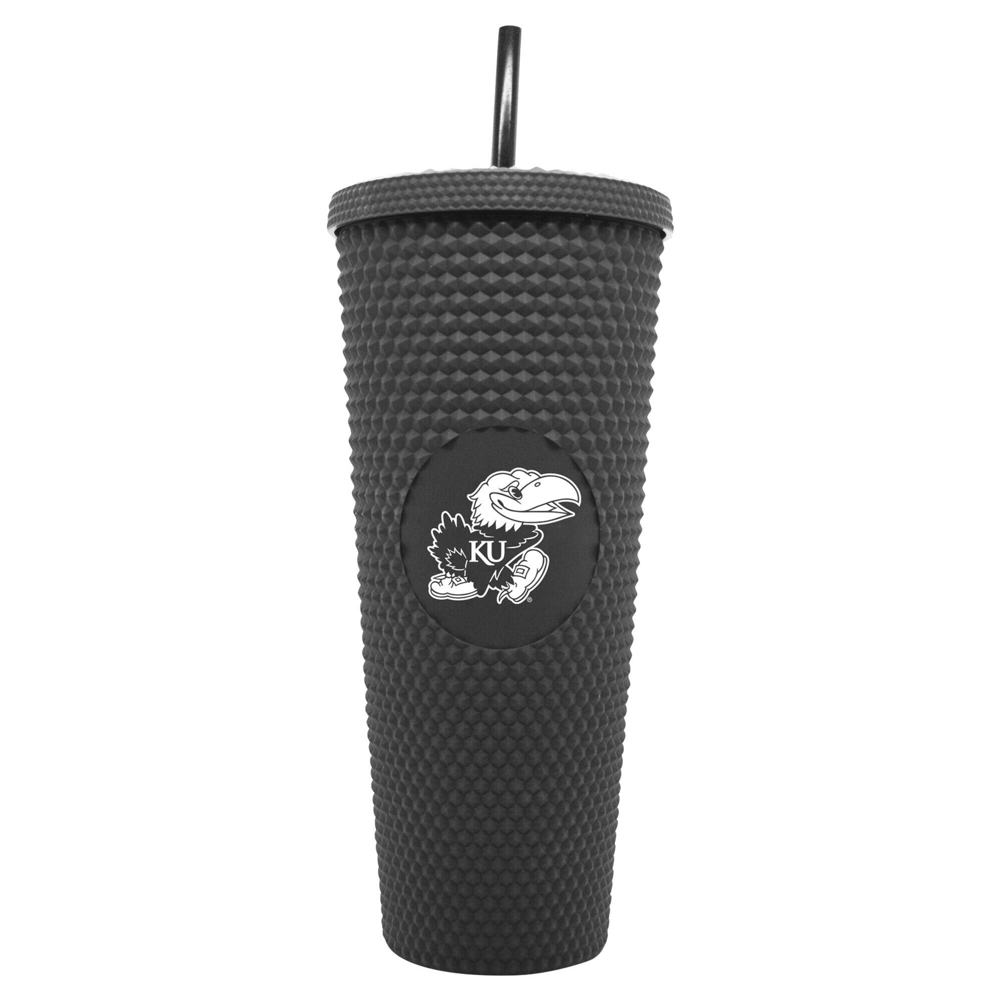 Front. Logo Brands - Kansas Jayhawks 24oz. Logo Studded Tumbler - Multicolor.
