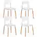 Front. Costway - Dining Side Chairs Set of 4 with Ergonomic Backrest Wide Seat & Sturdy Wooden Legs - White.