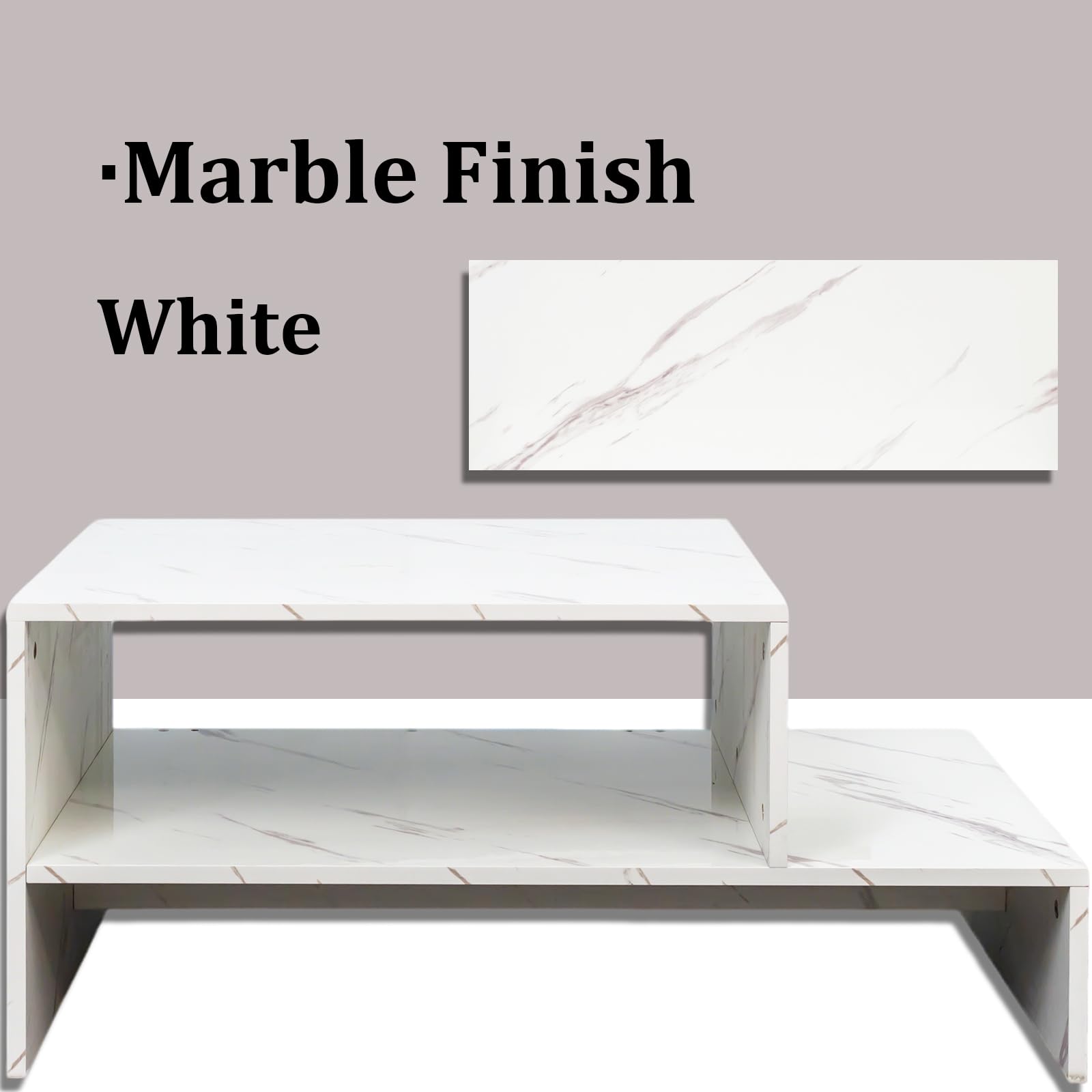 - Marble Finish  
White