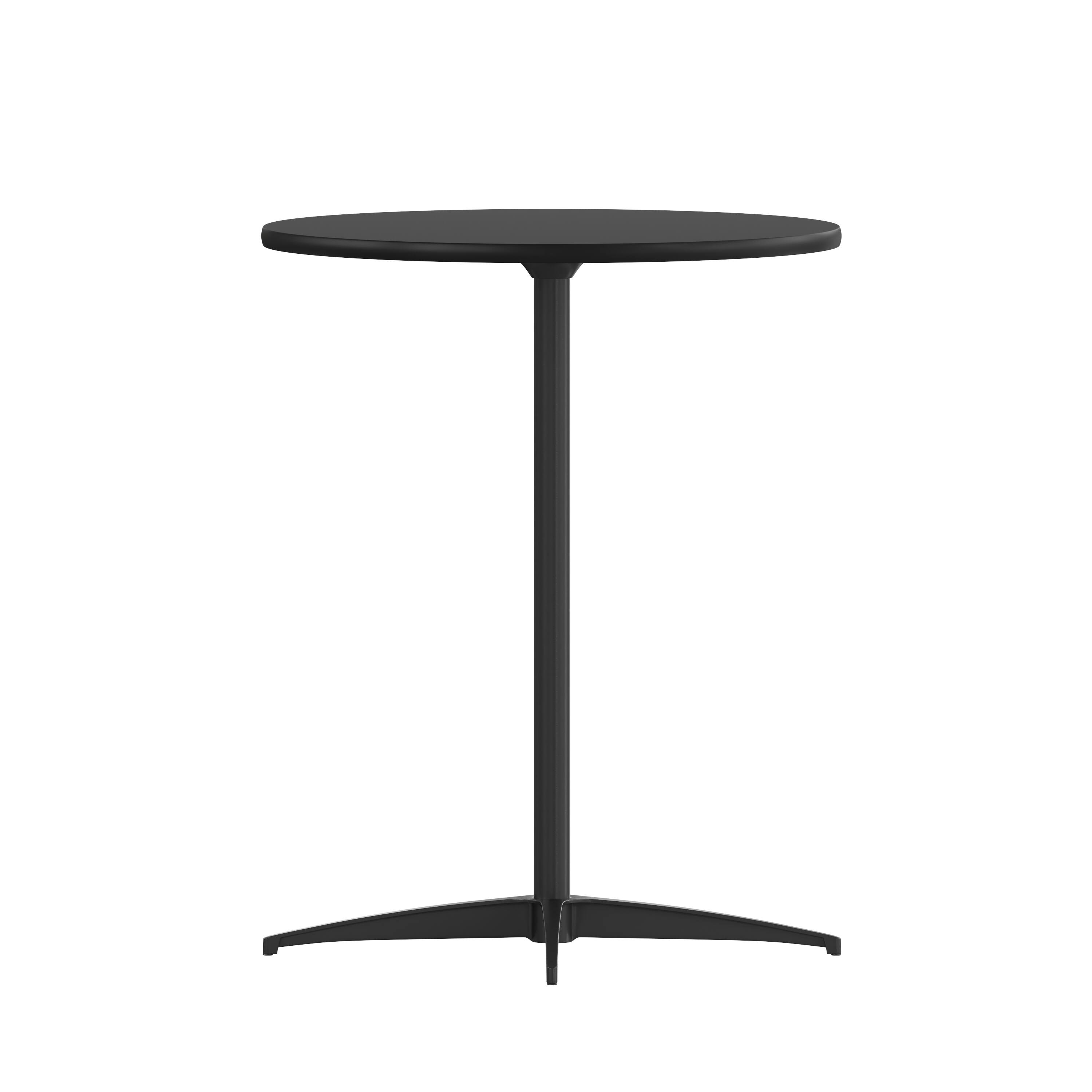 Alt View 7. Emma + Oliver - 24" Round Wood Cocktail Table with 30" and 42" Columns - Black.