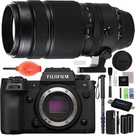X-H2S Mirrorless Camera with Fujifilm XF100-400MM f/4.5-5.6 R LM OIS WR Lens, Monopod + More