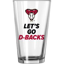 Logo Brands - Arizona Diamondbacks 16oz. Team Slogan Pint Glass - Multicolor
