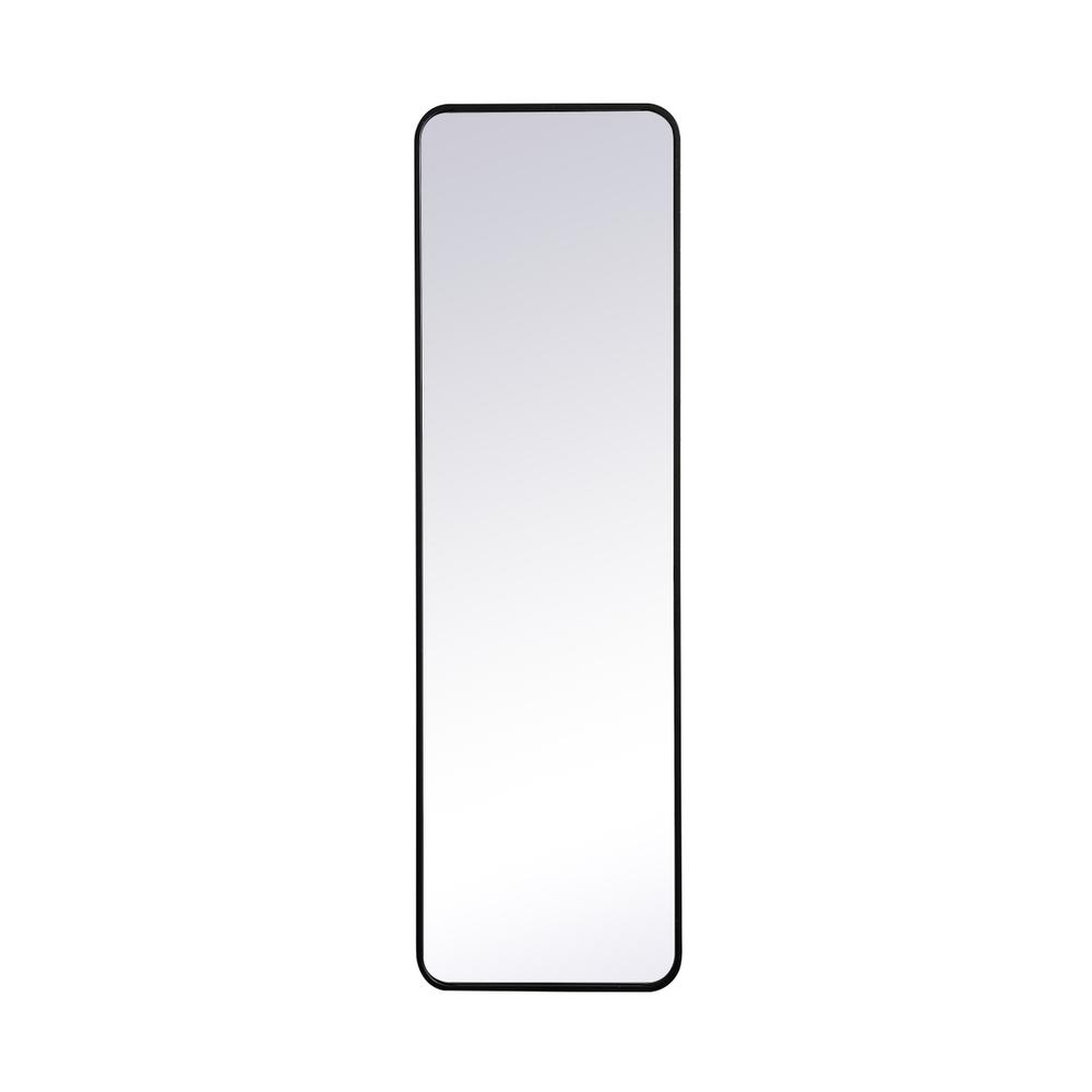 Alt View 5. Elegant Decor - Soft corner metal rectangular mirror 18x60 inch in Black - Black.