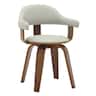 LeisureMod - Brivo Modern Leather Upholstered Side Dining Chair with Open Back and Swivel for Home Living Room or Office - Gray