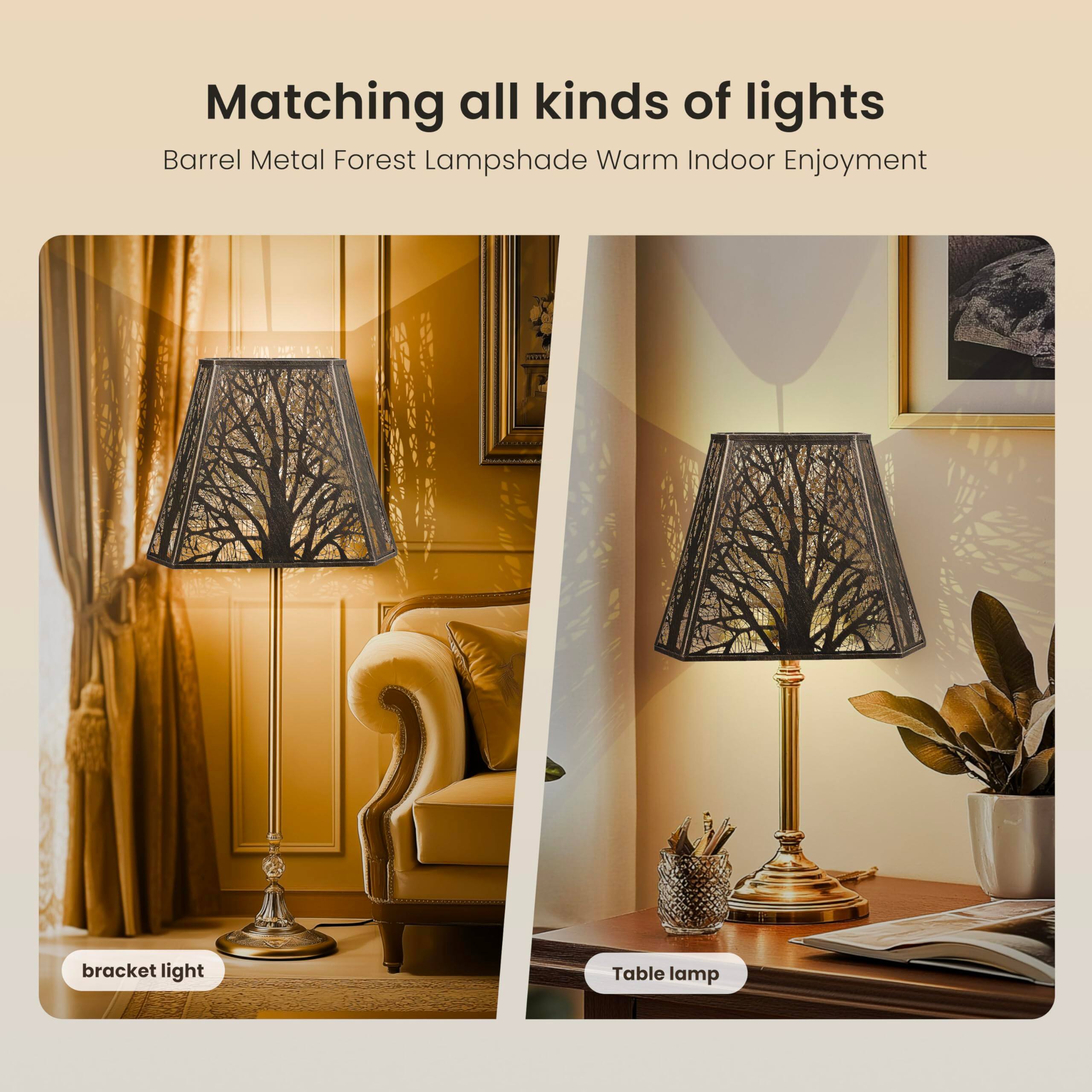 Matching all kinds of lights
Barrel Metal Forest Lampshade Warm Indoor Enjoyment
bracket light
Table lamp