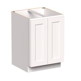 Boyel Living - 24-in W x 34.5-in H x 24-in D Shaker RTA Kitchen Full Height Door Base Cabinet with Soft-Close - White Shaker