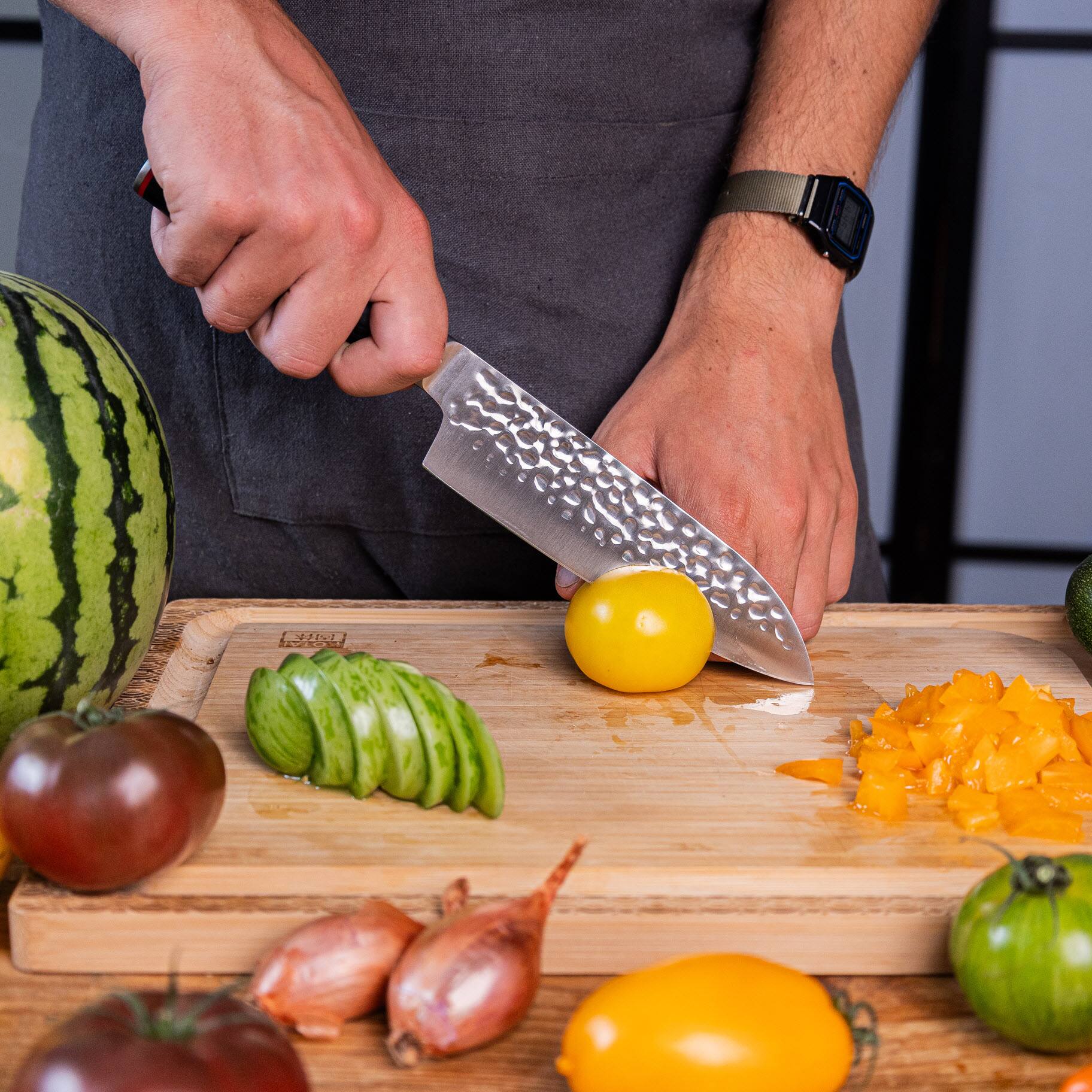 Alt View 2. KOTAI - Santoku 7-inch Multi-Purpose Kitchen Knife | PAKKA Collection.