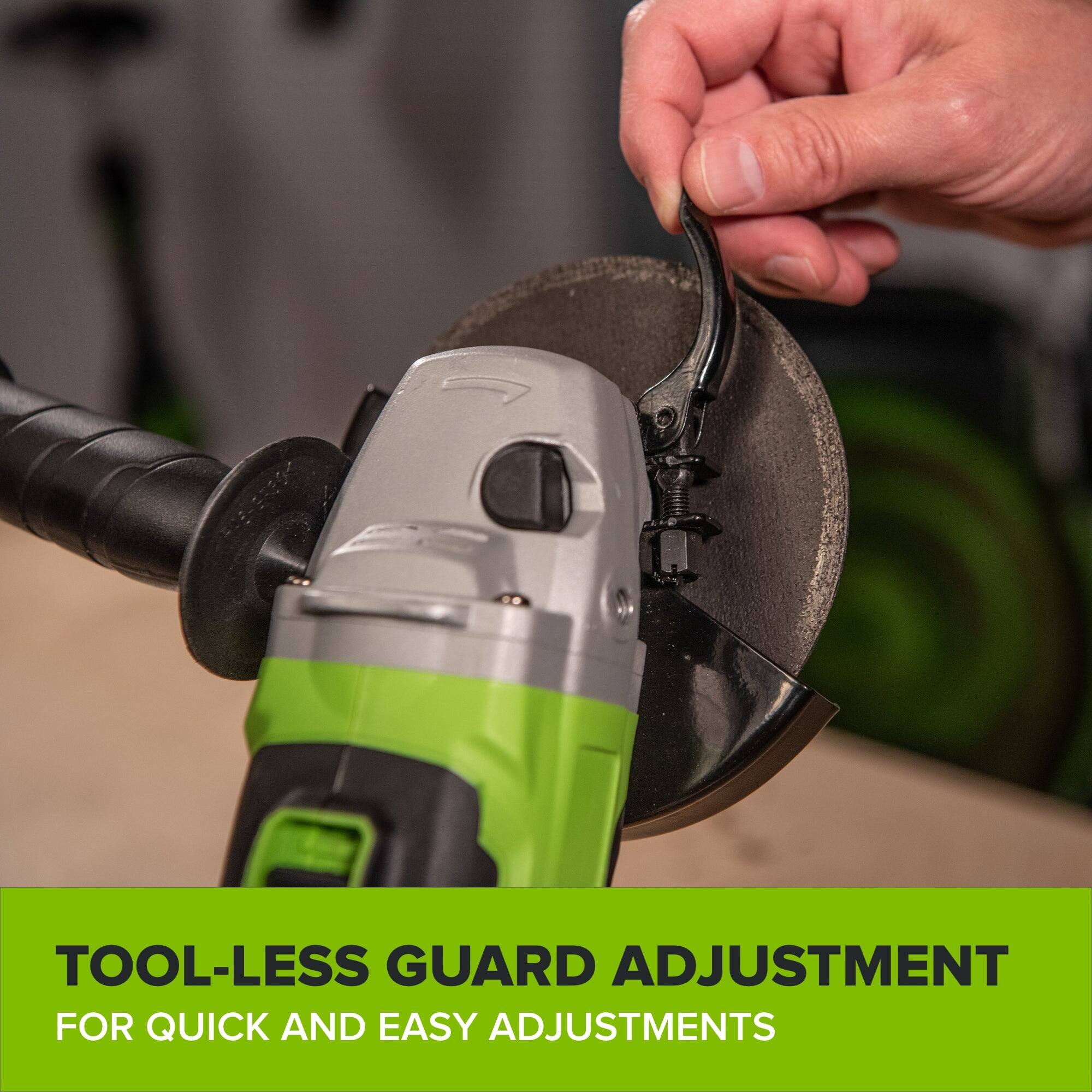 TOOL-LESS GUARD ADJUSTMENT FOR QUICK AND EASY ADJUSTMENTS