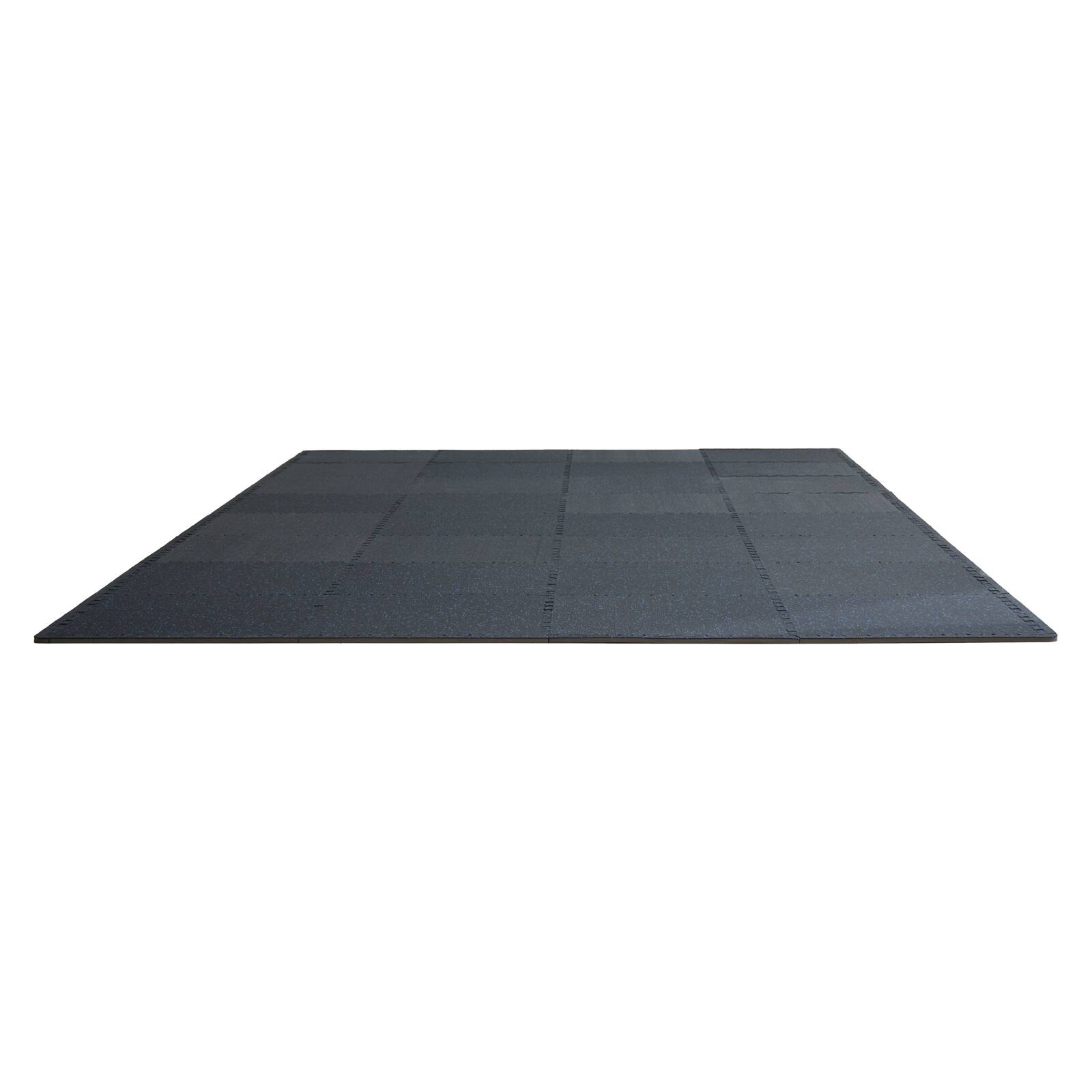 Alt View 5. VEVOR - 0.56 Inch Thick Gym Floor Mats, 25 Tiles Rubber Top with EVA Foam, 25" x 25" Gym Flooring Workout Mats - Blue.
