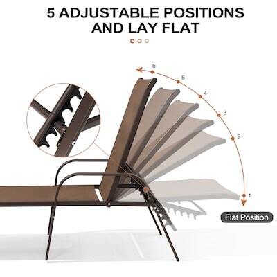 5 Adjustable Positions and Lay Flat

6 5 4 3 2 1

Flat Position