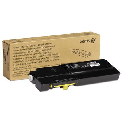 Yellow Extra High-Capacity Toner Cartridge
Cartouche de toner très grande capacité jaune
Cartuccia toner ad altissima capacità giallo
Gelb-Tonermodul mit sehr hoher Kapazität
Cartucho de tóner de alta capacidad extra amarillo
Cartucho de toner amarelo de Extra Alta capacidade
Картридж тонер Extra High-Capacity желтый
Xerox® VersaLink® C400
Xerox® VersaLink® C405
Color Printer - Stampante a colori - Imprimante couleur - Farbdrucker - Impresora de color
Color Multifunction Printer - Imprimante multifonction de couleur