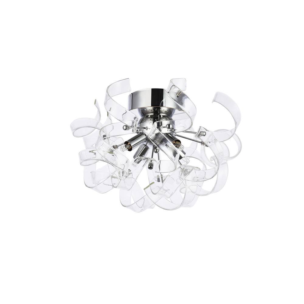 Alt View 1. Elegant Lighting - Ritz 4 Light Chrome Flush Mount - Chrome.
