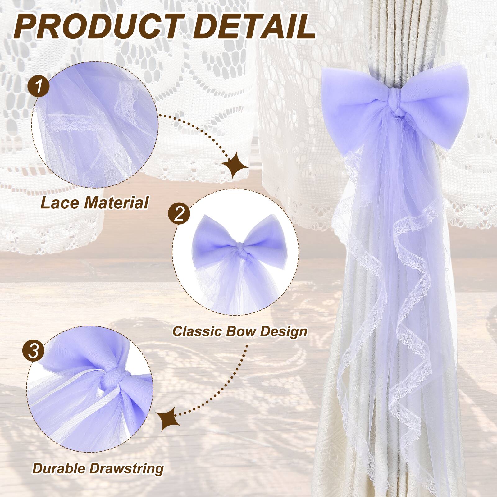 PRODUCT DETAIL

1. Lace Material
2. Classic Bow Design
3. Durable Drawstring