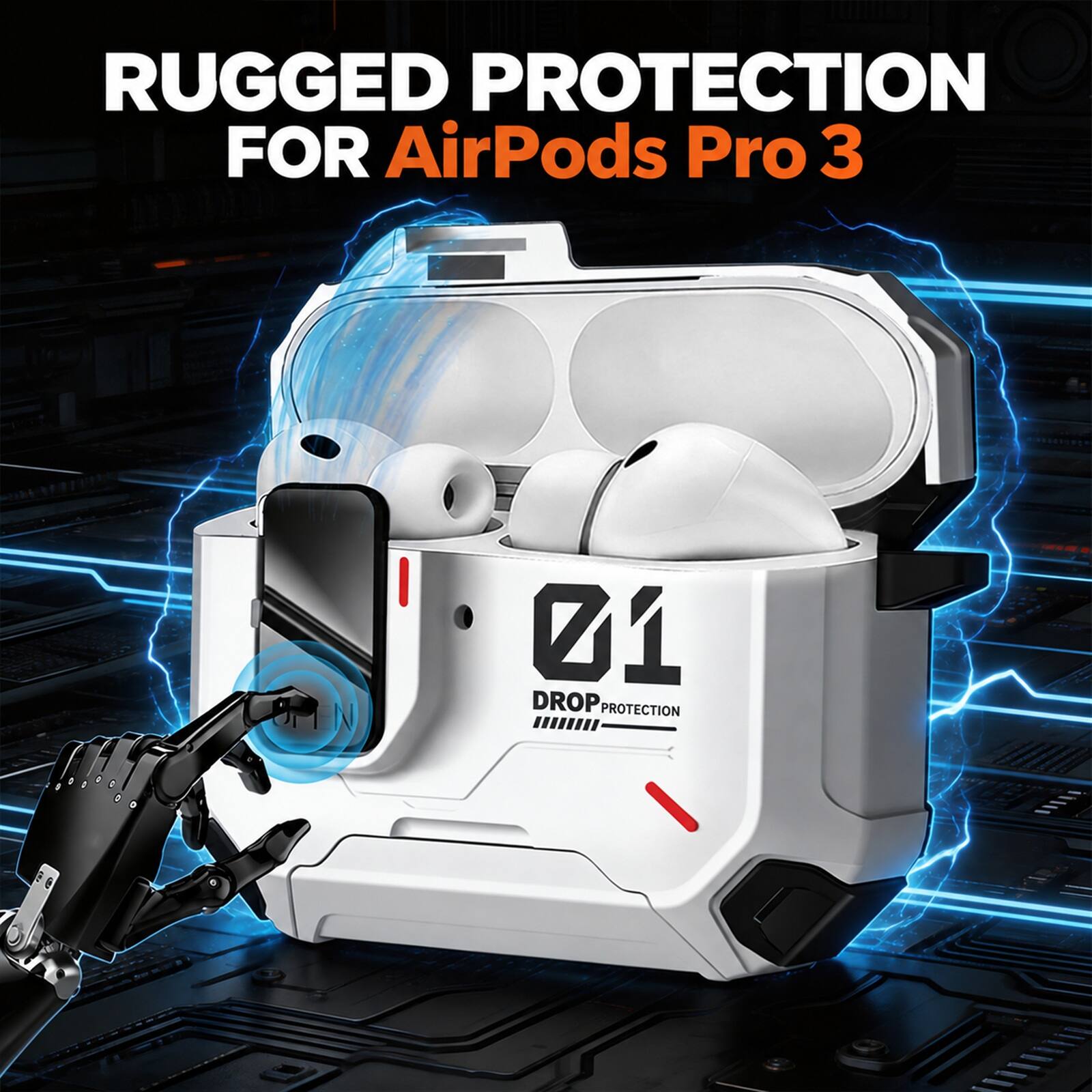 RUGGED PROTECTION FOR AirPods Pro 3

01 DROP PROTECTION