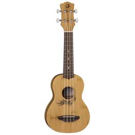 Luna - Uke Bamboo Soprano Ukulele with Gigbag, 12 Frets, Satin Natural