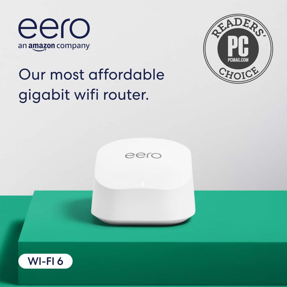 eero an amazon company Our most affordable gigabit wifi router. PCMAG.COM CHOICE WI-FI 6