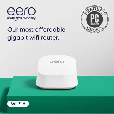 eero 6+ Dual band Mesh Wi Fi 6 Router (1 pack) White R010111 eero 6+ Dual band Mesh Wi Fi 6 Router (1 pack) White R010111