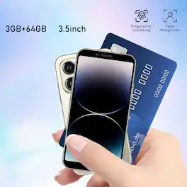 Loheer - Mini Smartphone Dual SIM Pocket Phone 64GB Small Cell Phone Facial Recognition Grey - Grey pocket phone (Unlocked)