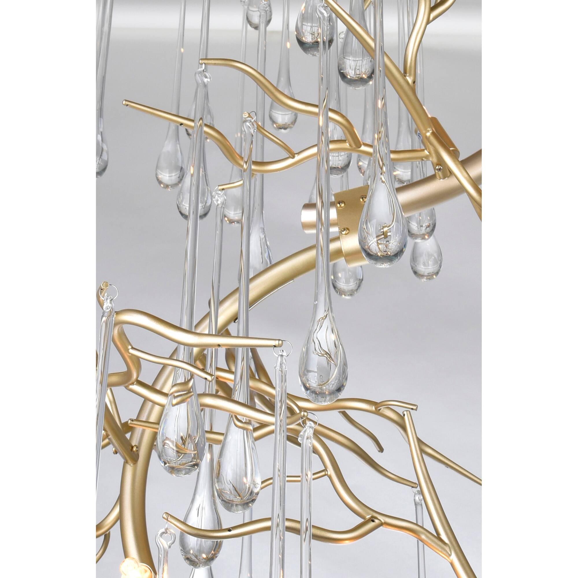 Angle. CWI Lighting - Anita 12 Light Chandelier With Gold Leaf Finish - Gold Leaf.