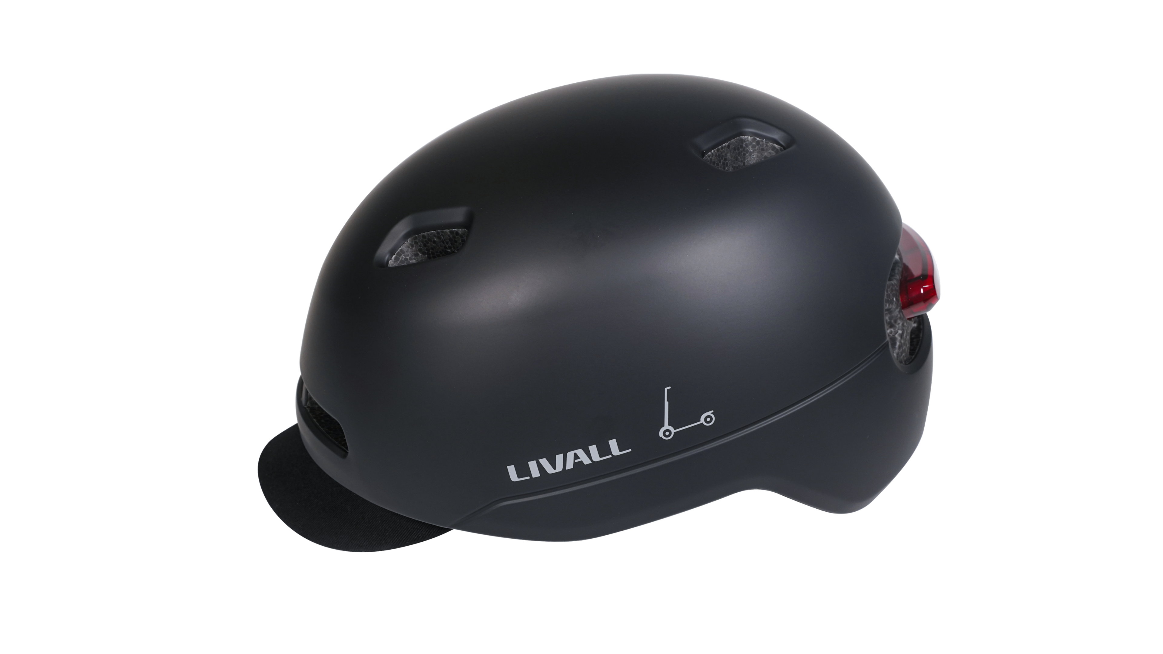Alt View 6. LIVALL - C21 eBike/eScooter Helmet certified up to 28 MPH with Smart Lighting & Fall Detection with SOS Alert - Black.