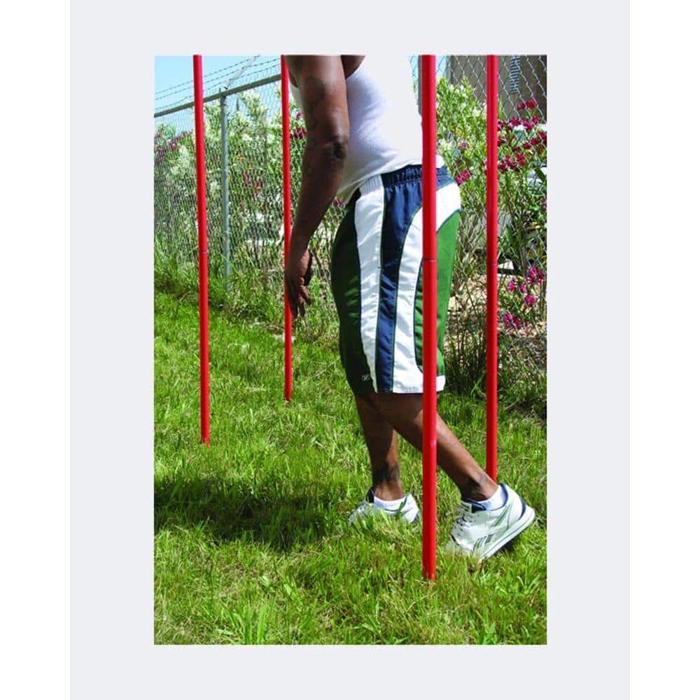 Amber Sporting Goods - 60 Inch agility poles set boosts speed, balance & coordination durable, versatile training tool - Red