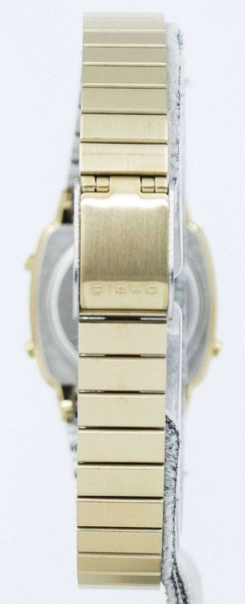 Left. Casio - Digital Stainless Steel Alarm Timer LA670WGA-9DF LA670WGA-9 Women's Watch - Golden.