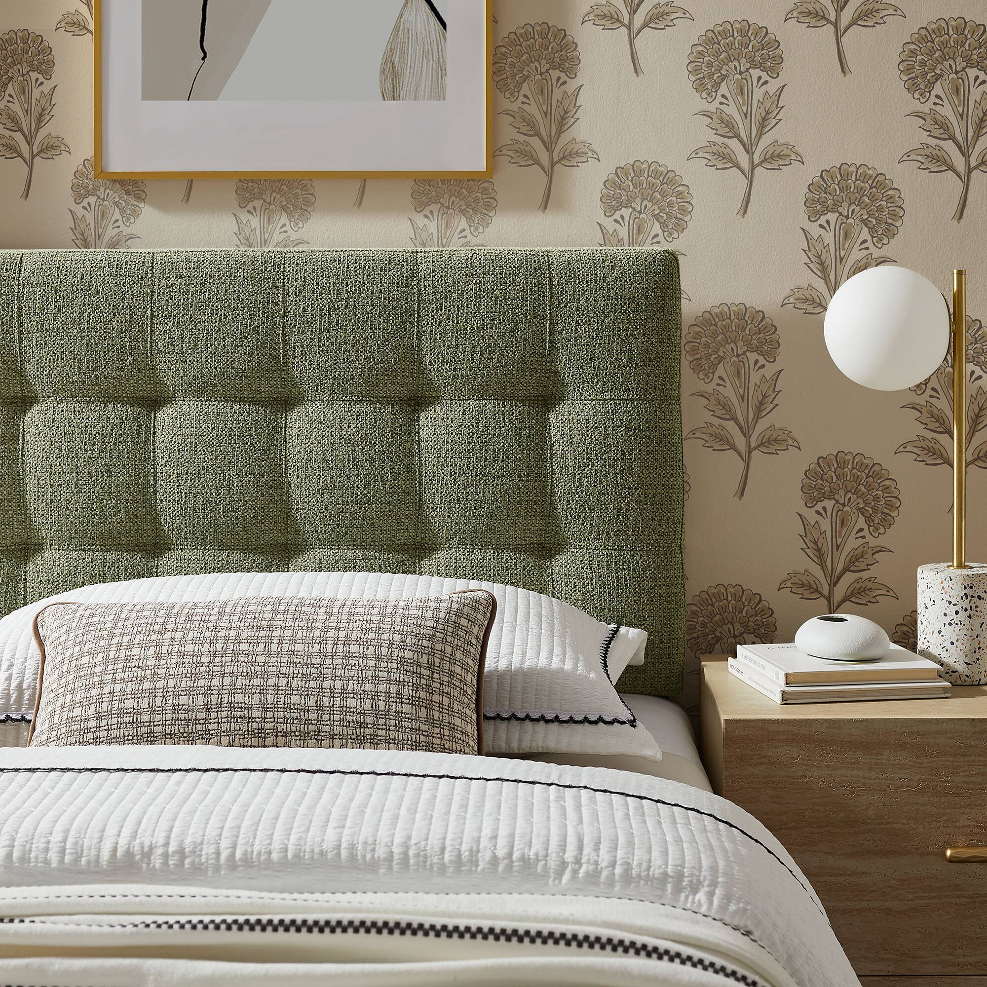 Alt View 1. Modway - Lily Upholstered Fabric Headboard by Modway - Leaf.