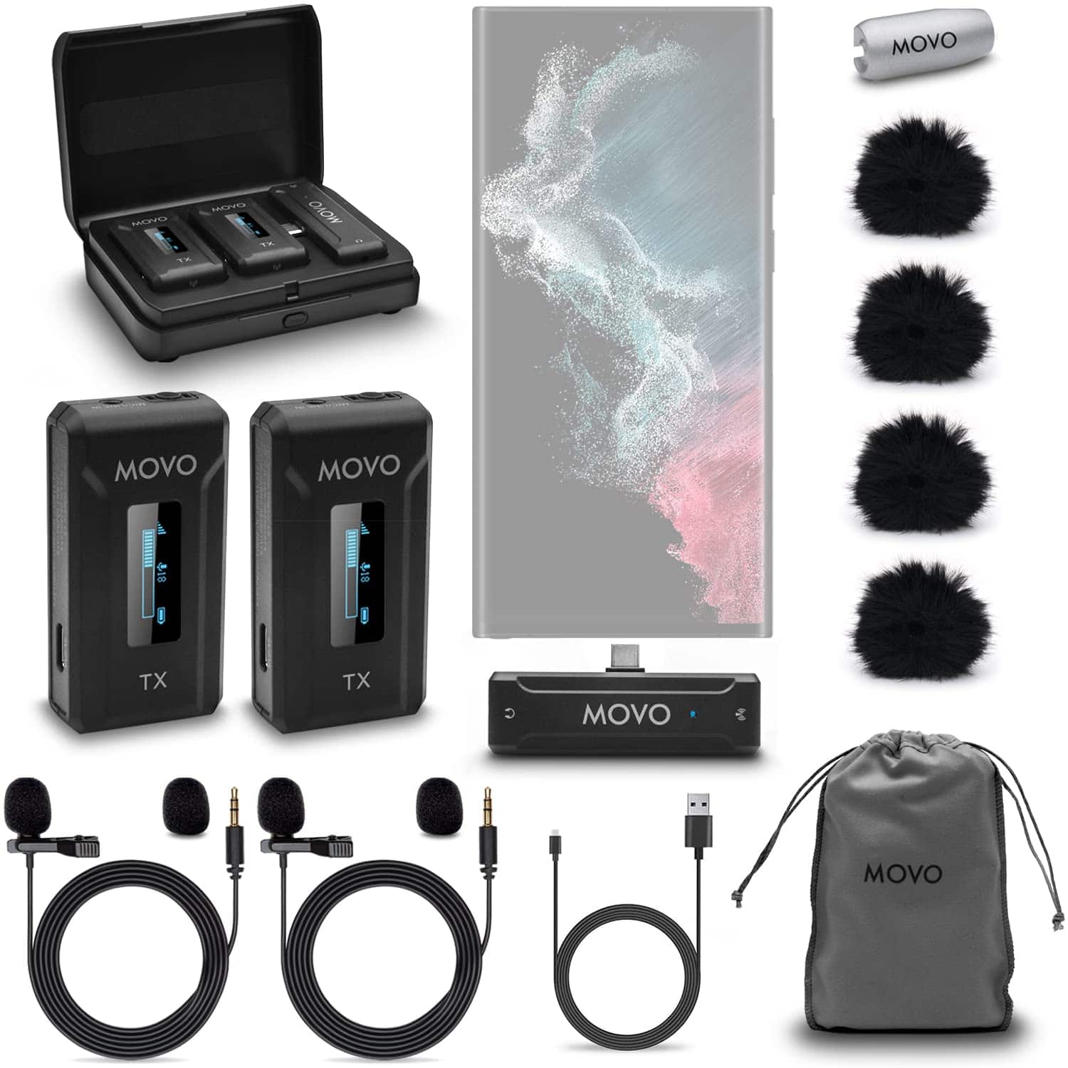 MOVO - WMX-2-C Duo Wireless Microphone System for USB-C