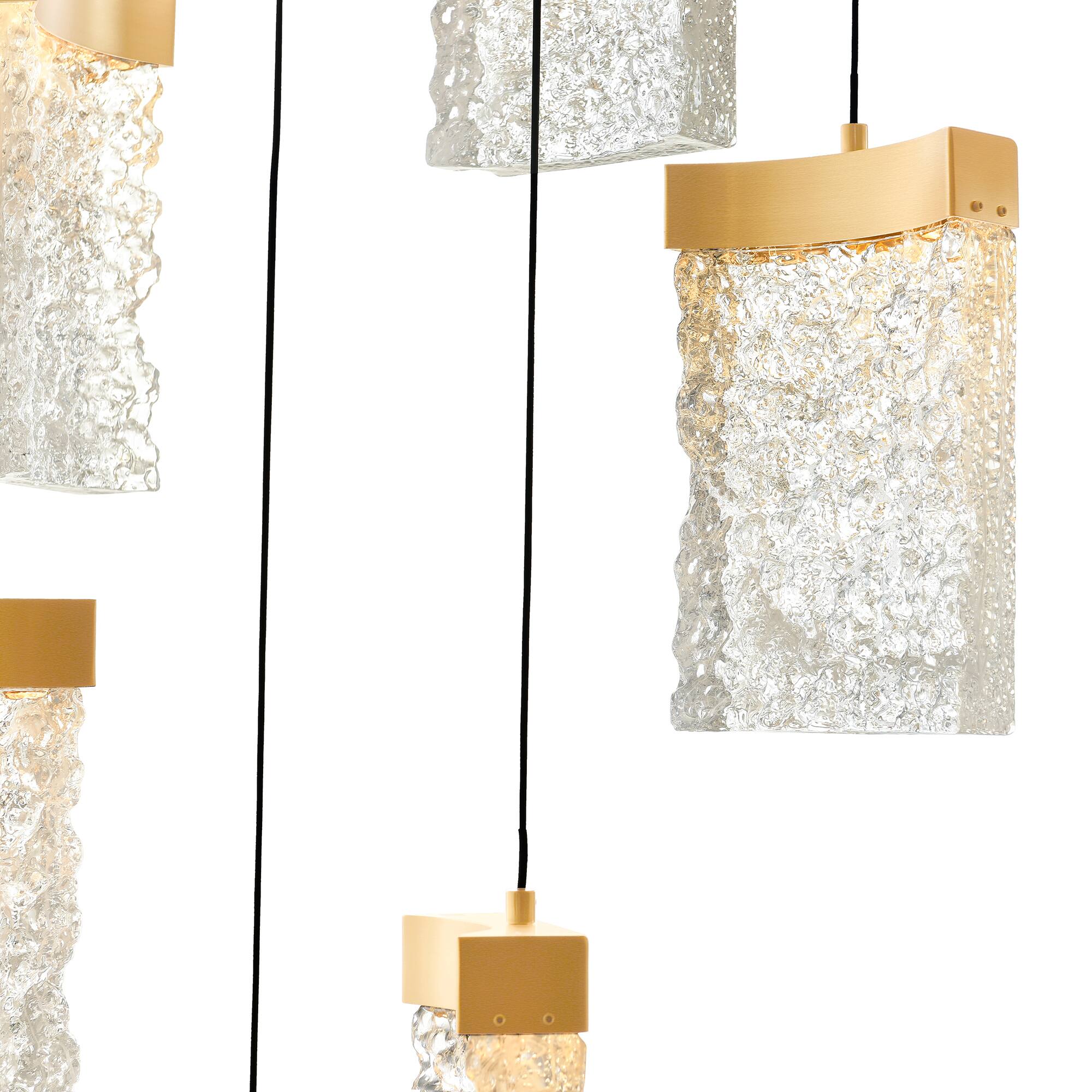 Left. CWI Lighting - Lava Integrated LED Brass Mini Pendant - Brass.