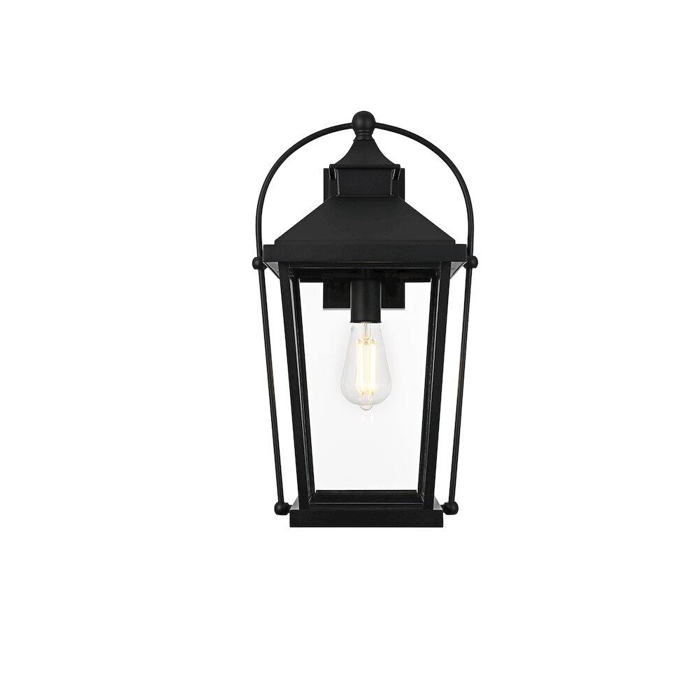 Back. Elegant Lighting - Luz 20 inch Outdoor Wall sconce in Black - Black And Clear.