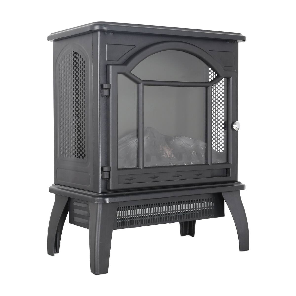 Alt View 3. Loheer - Loheer 18 inch electric fireplace stove Freestanding Infrared Quartz Heater with Remote Control Antique Black - Antique Black.