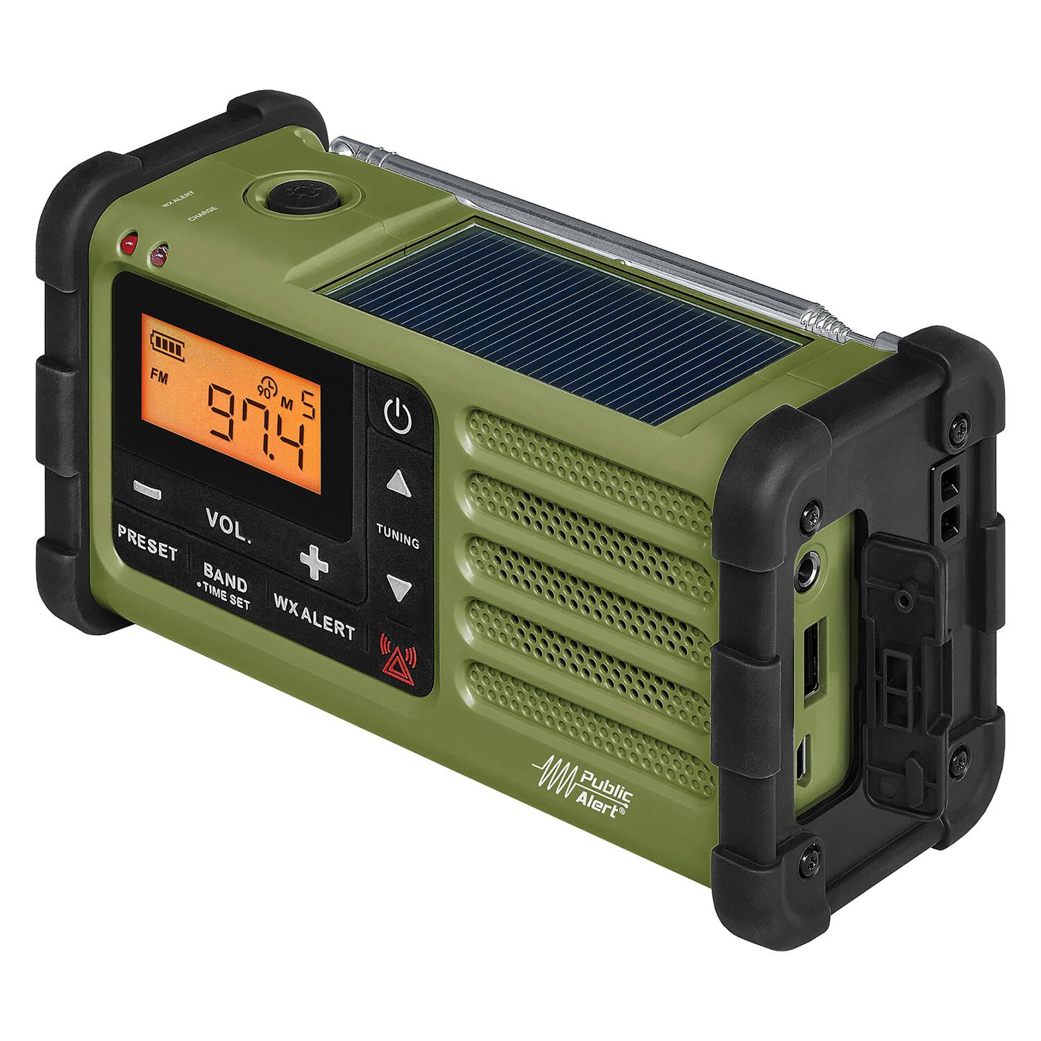 P SMARA ENN FM @M5 B M S 99H PRESET VOL. TUNING BAND + TIME SET WXALERT WX -W Public Alert