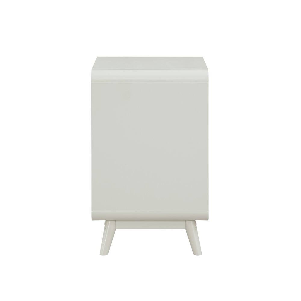 Alt View 2. Furniture of America - Ocala Mid-Century Wood 1-Drawer Side Table - White.