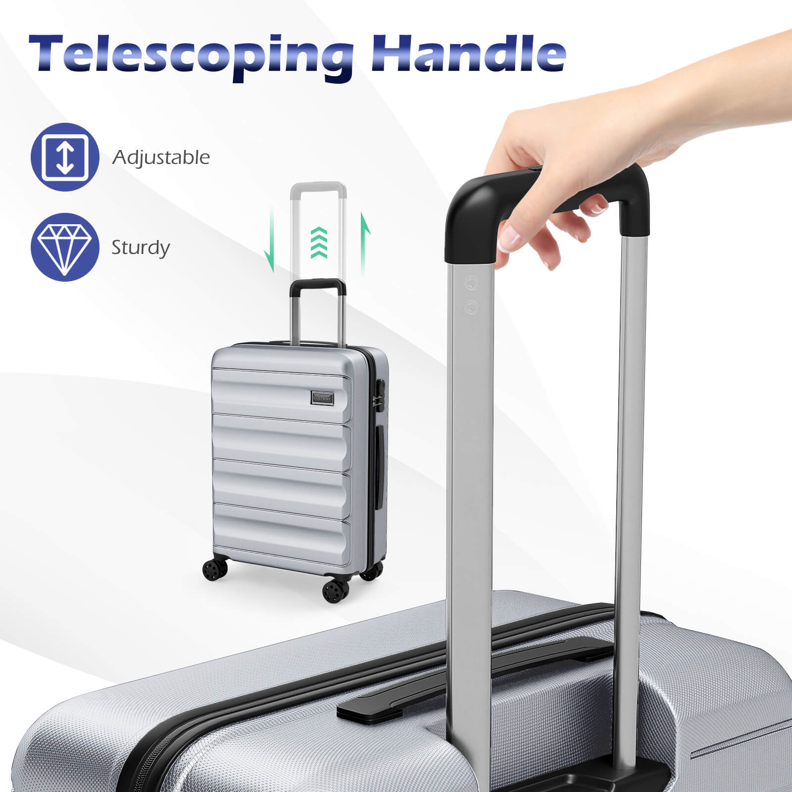 Telescoping Handle  
Adjustable  
Sturdy