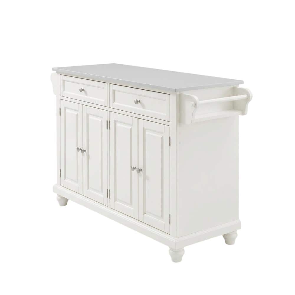Crosley Furniture - Cambridge Stone Top Full Size Kitchen Island/Cart - White