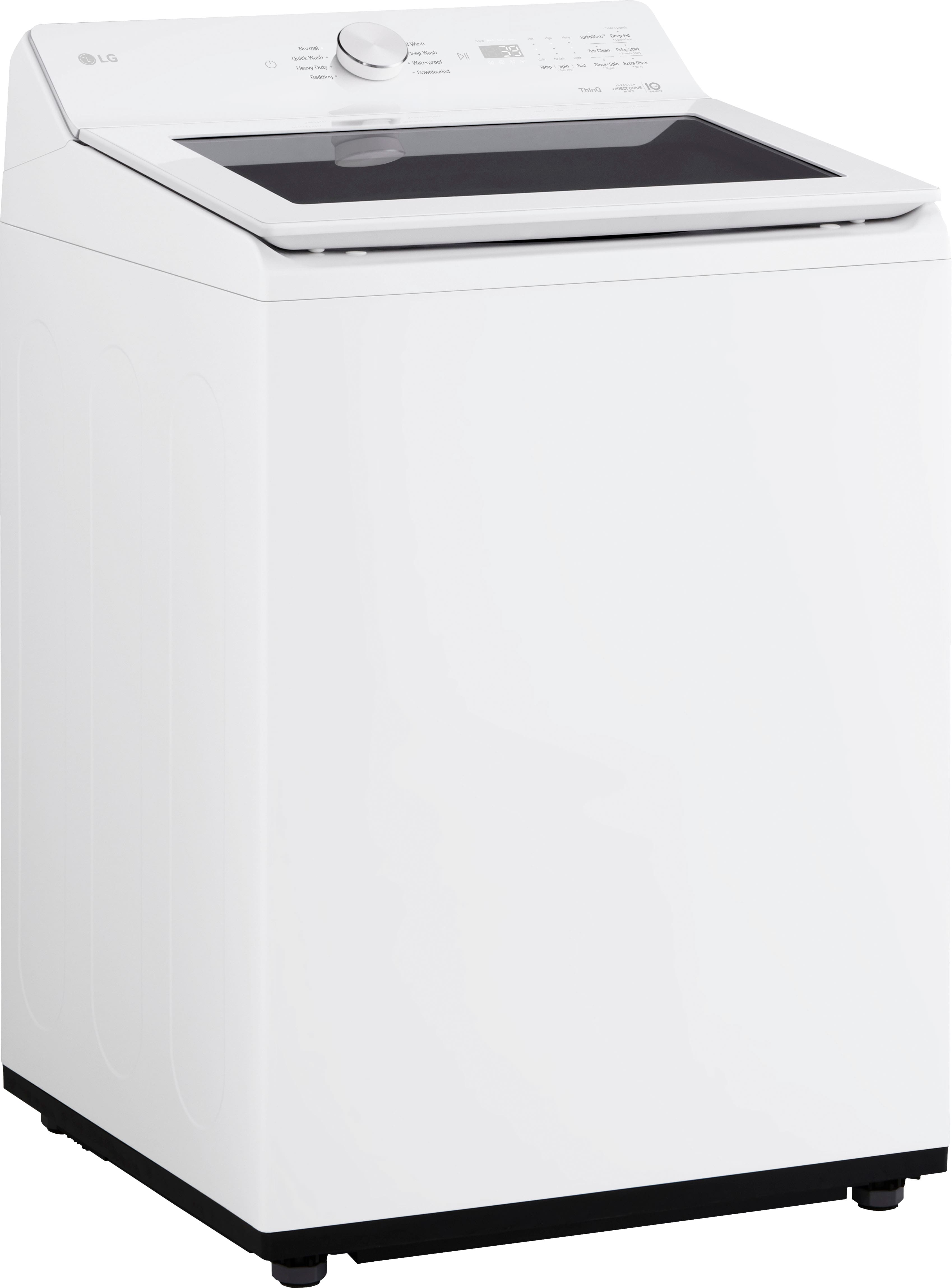Angle. LG - 5.0 Cu. Ft. High-Efficiency Smart Top Load Washer with Easy Unload - Alpine White.