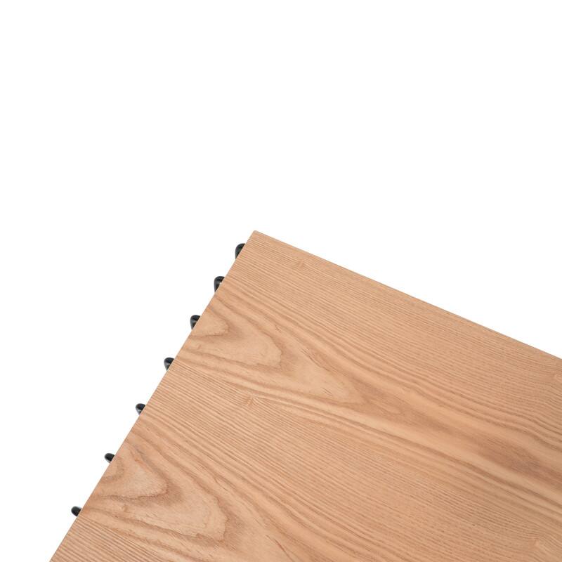 Alt View 5. LeisureMod - Walden Modern Ash Wood Veneer Coffee Table with Powder Coated Steel Base for Home Living Room - Black.