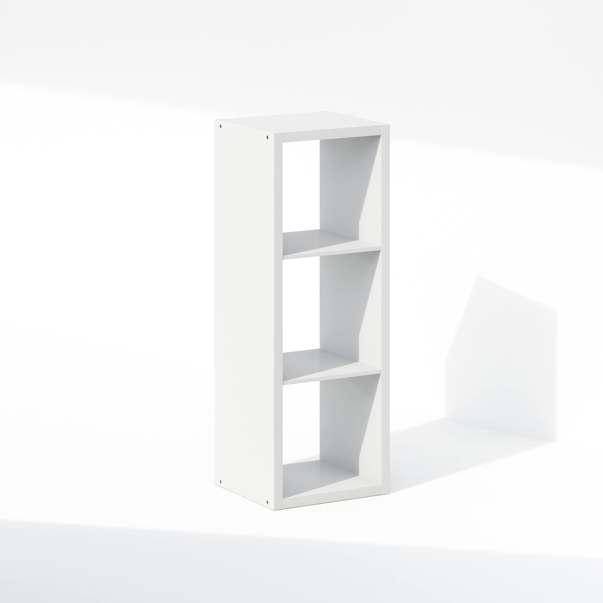 Front. Furinno - Cubic Open Back Multipurpose Clothing & Closet Storage Organizer Shelf, 3-Cube - White.