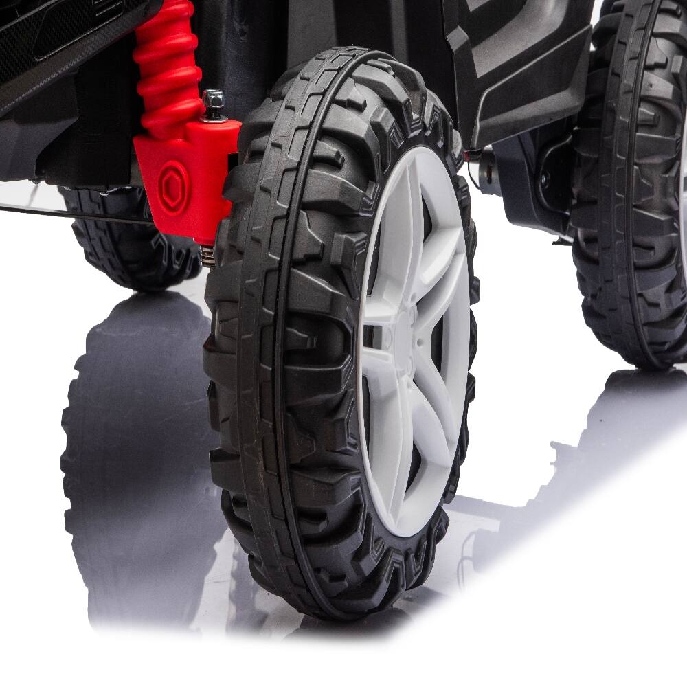 Alt View 3. Ropilly - Ropilly 12V Kids Electric UTV Ride On Car with Remote Control, 4-Wheel Suspension, White.