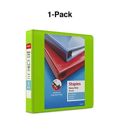 1-Pack Staples Heavy Duty Binder 325 Sheet - 1 Inch Reinforced Rings Open Easily