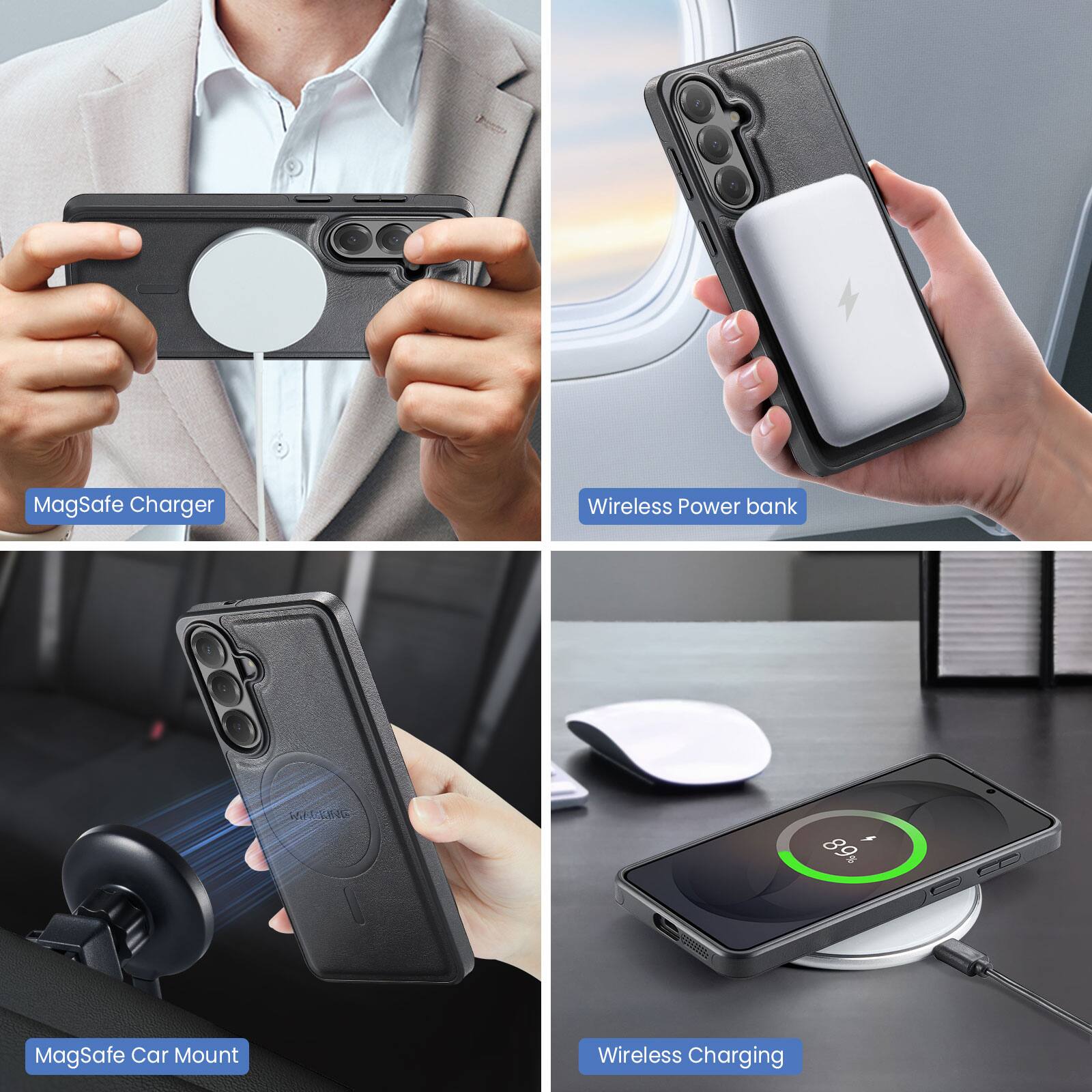 MagSafe Charger  
Wireless Power bank  
MagSafe Car Mount  
Wireless Charging