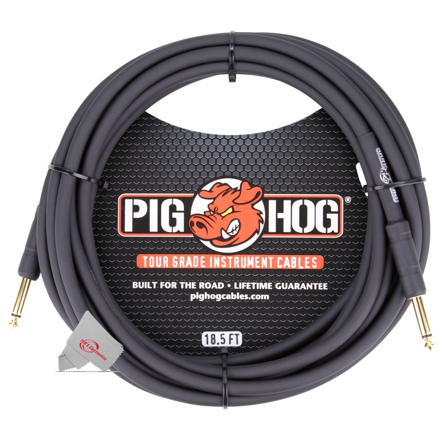 PIG HOG S2LI9 6 FSI TOUR GRADE INSTRUMENT CABLES BUILT FOR THE ROAD LIFETIME GUARANTEE pighogcables.com PS 1 8S Electronics 18.5 FT