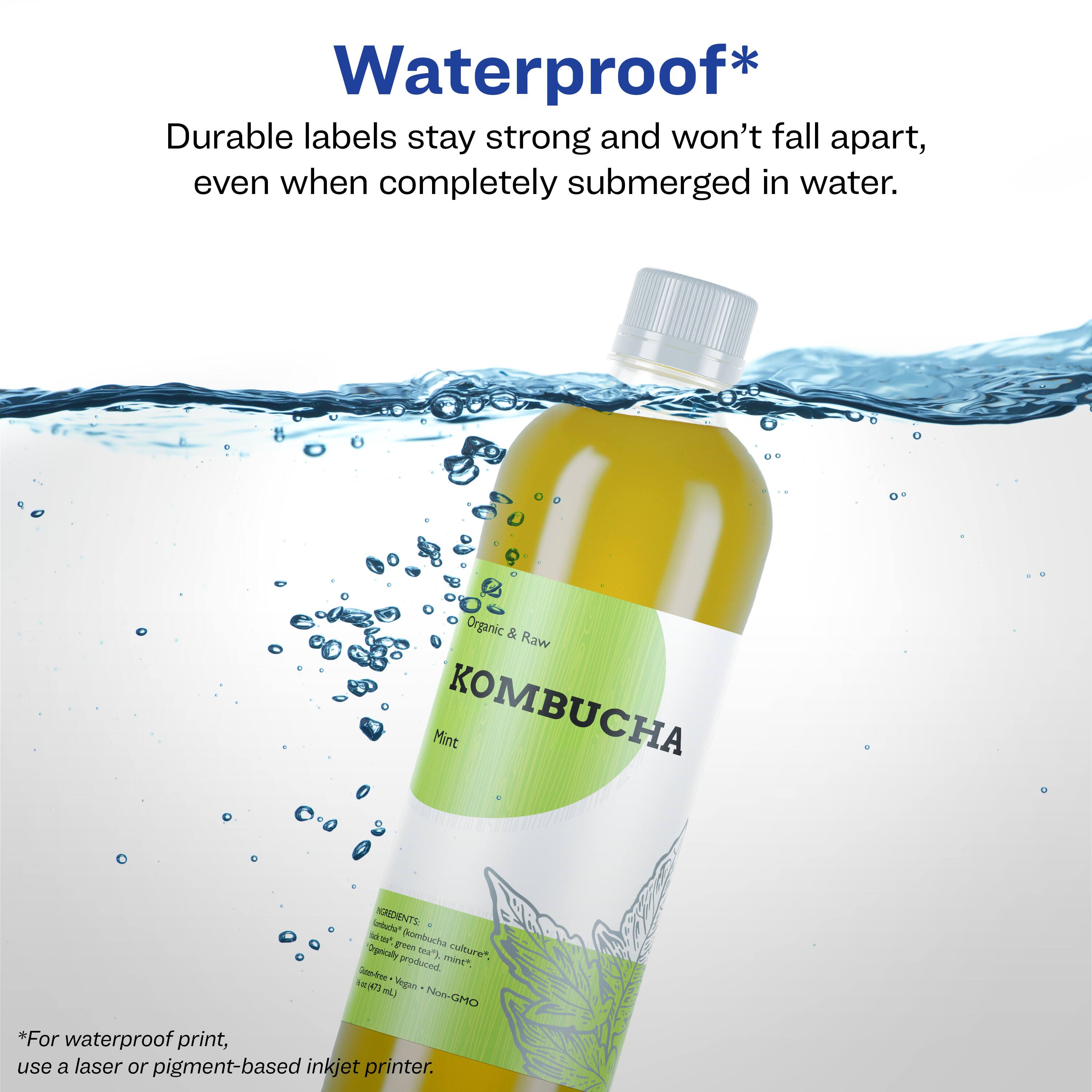 Waterproof*  
Durable labels stay strong and won't fall apart, even when completely submerged in water.  

Organic & Raw Mint KOMBUCHA  

INGREDIENTS:  
- Organic Kombucha culture*  
- Organic green tea*  
- Organic cane sugar*  
- Organic ginger*  
- Organic lemon juice*  
- Organic lime juice*  
- Organic orange juice*  
- Organic grapefruit juice*  
- Organic blueberry juice*  
- Organic raspberry juice*  
- Organic strawberry juice*  
- Organic pineapple juice*  
- Organic mango juice*  
- Organic papaya juice*  
- Organic peach juice*  
- Organic apricot juice*  
- Organic cherry juice*  
- Organic plum juice*  
- Organic pear juice*  
- Organic apple juice*  
- Organic peach juice*  
- Organic apricot juice*  
- Organic cherry juice*  
- Organic plum juice*  
- Organic pear juice*  
- Organic apple juice*  
- Organic peach juice*  
- Organic apricot juice*  
- Organic cherry juice*  
- Organic plum juice*  
- Organic pear juice*  
- Organic apple juice*  
- Organic peach juice*  
- Organic apricot juice*  
- Organic cherry juice*  
