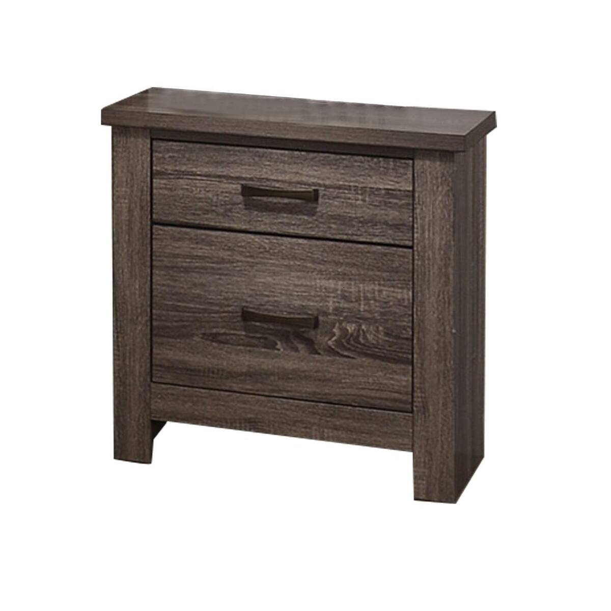Alt View 1. Loheer - Loheer Natural Finish Wooden Nightstand, 2 Drawer Bedside Table, 24 in High - Natural.
