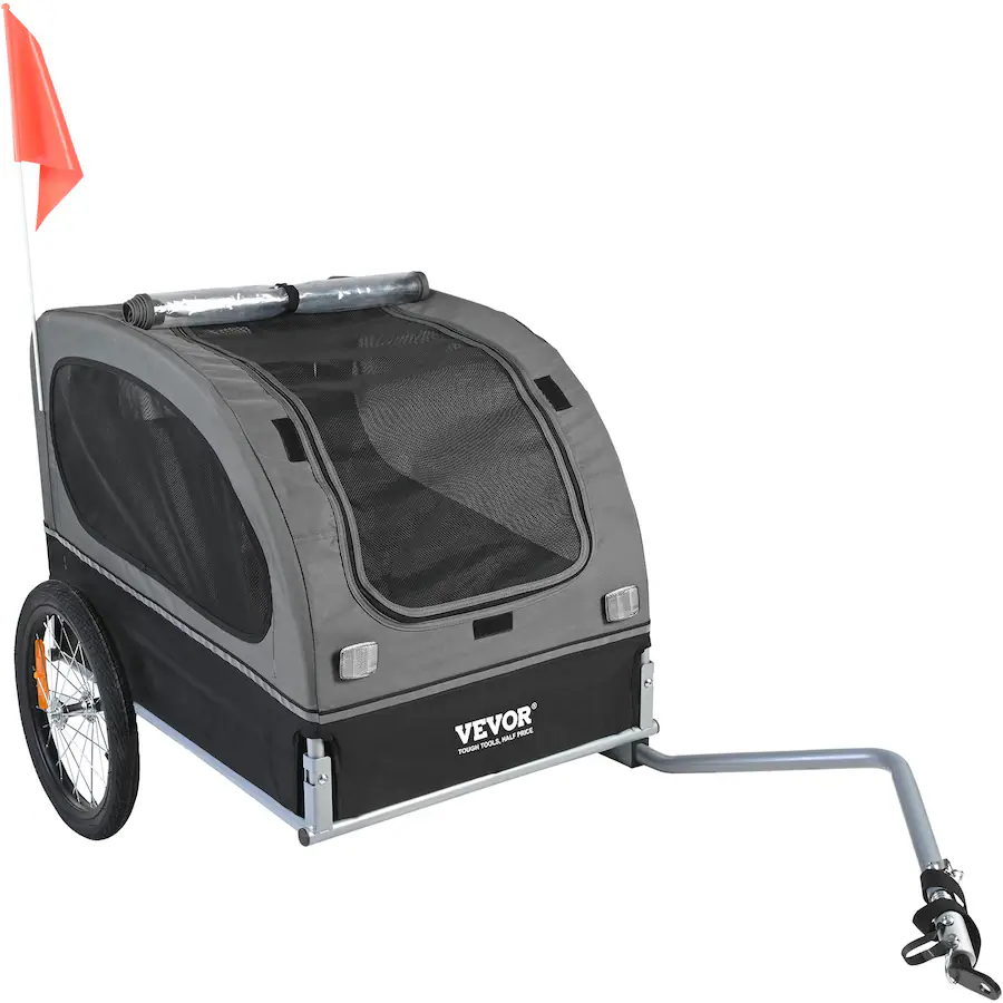 VEVOR Dog Bike Trailer, Supports up to 88 lbs, Pet Cart Bicycle Carrier ...