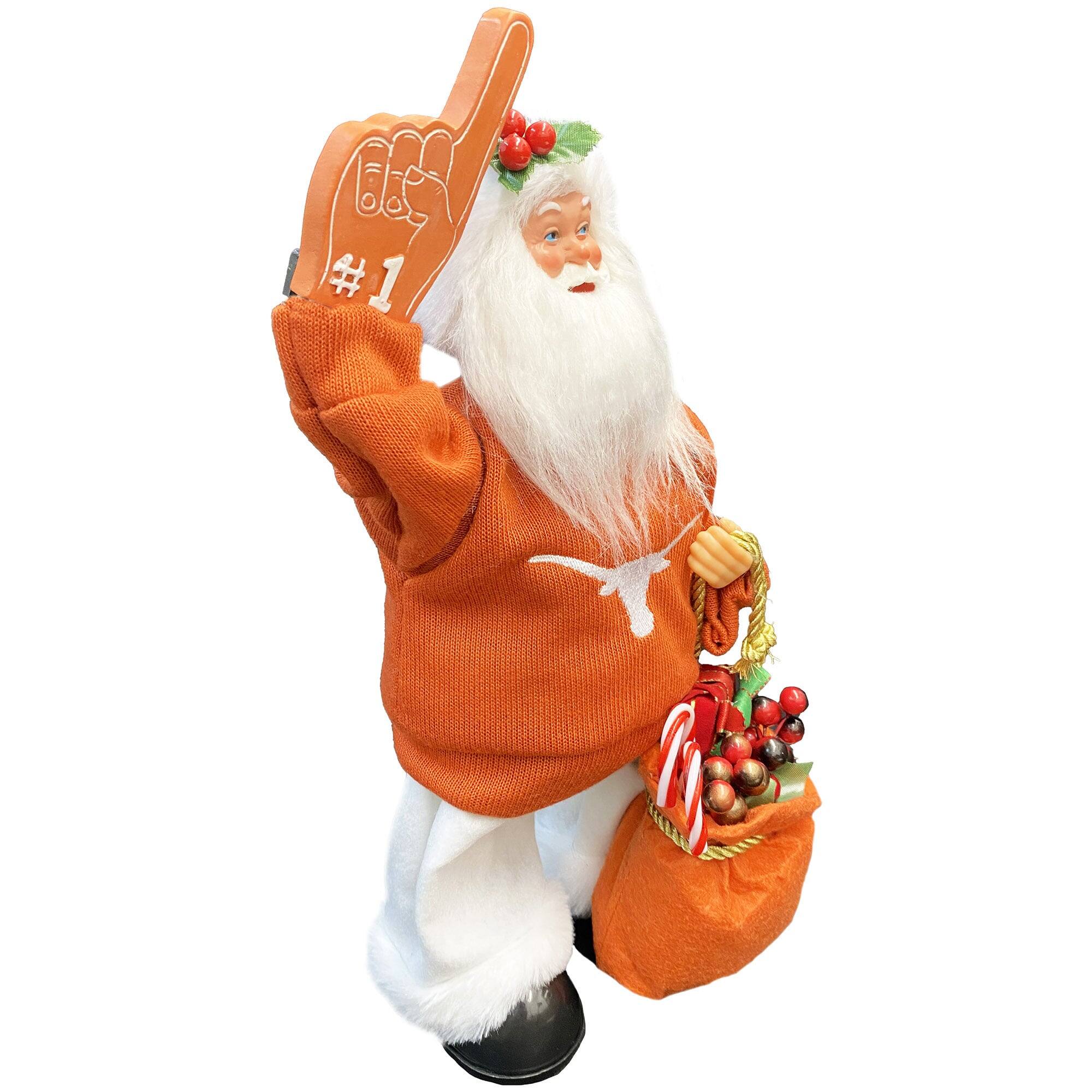 Alt View 3. Santa's Workshop - Texas Longhorns 12" Animated Musical Santa - Orange.