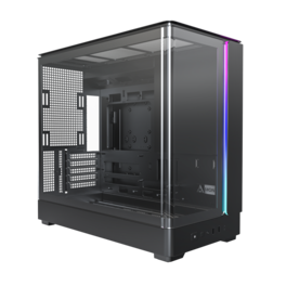 Montech - KING 15 Micro-ATX PC Case, Curved Panoramic Glass, 360mm Radiator Support, Compact Build for High-Performance Systems - Black