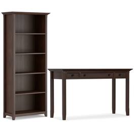 Simpli Home - Amherst 54 inch Desk and 30 inch Bookcase - Russet Brown