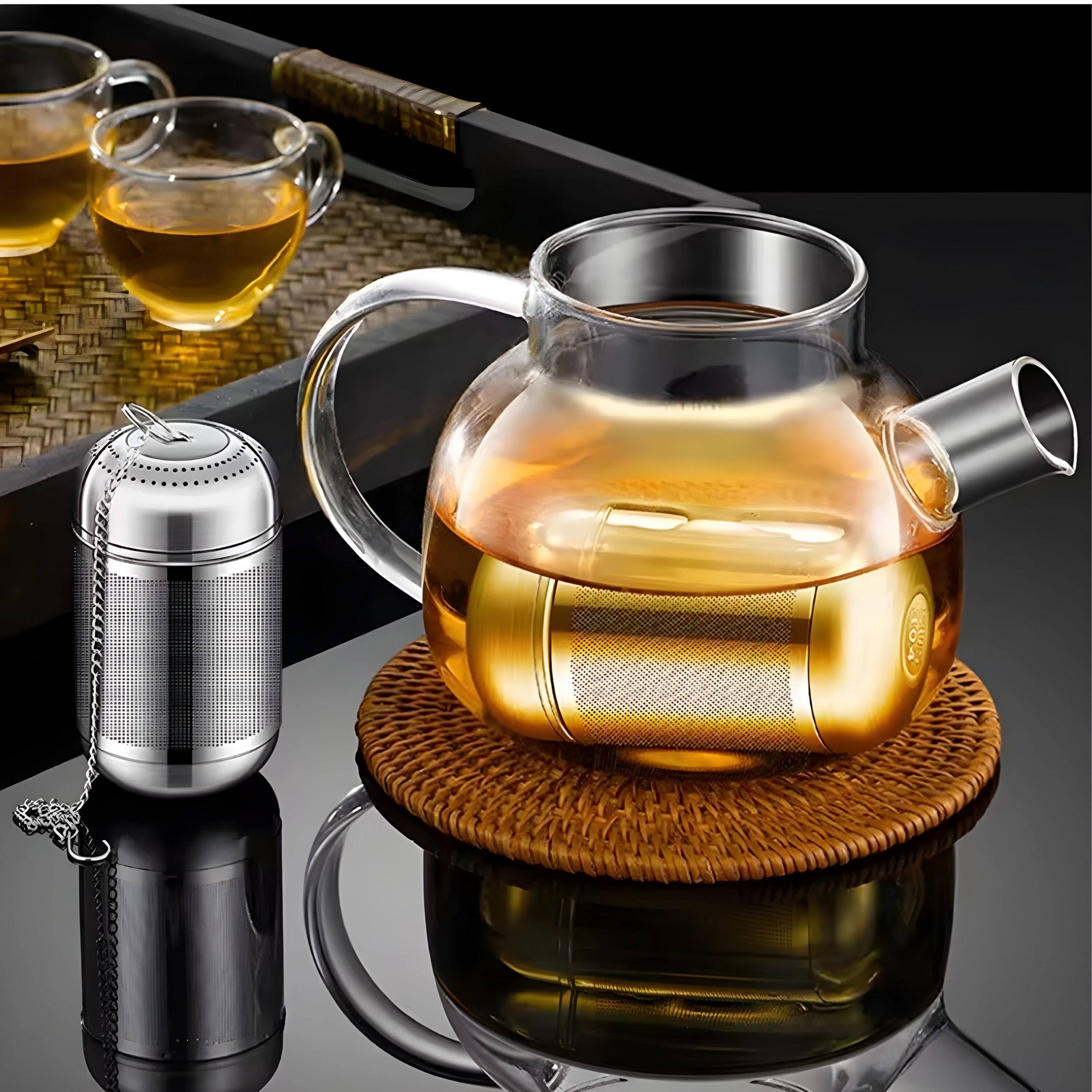 Left. Kitcheniva - Stainless Steel Tea Infuser Seasoning Filter - Silver.